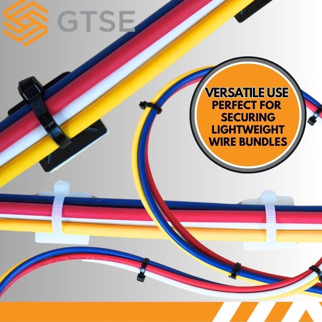 GTSE 18,000 Full Carton Of White/Clear Screw Mounts, Zip Ties Up To 0.2" Wide, Saddle Type Zip Tie Anchors