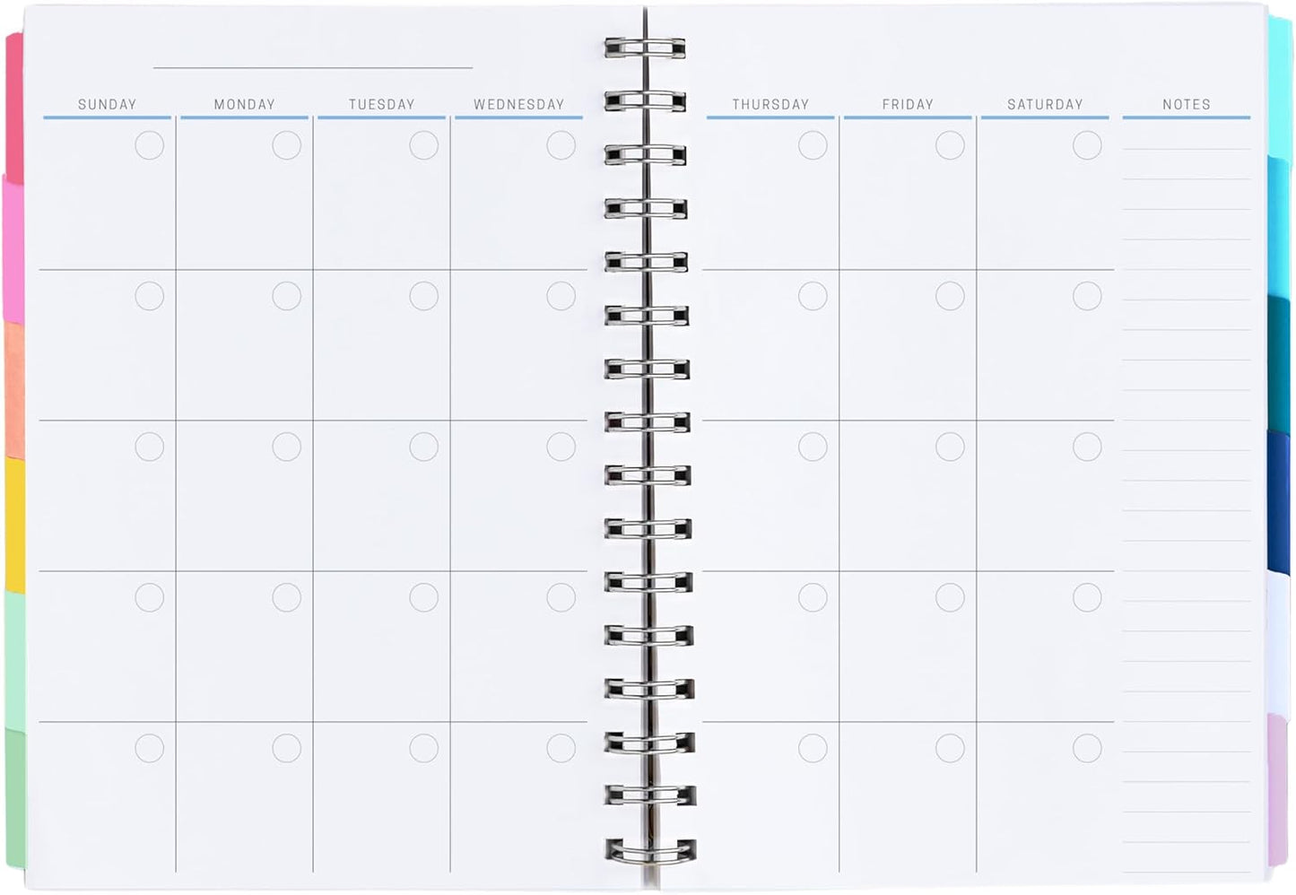 Inspired by Erin Condren A5 Undated Planner, Spiral Bound Daily & Weekly Planner with Monthly Tabs, Portable Organizer for Productivity, Goal Setting, Includes Sticker Sheets, Petal Party Design