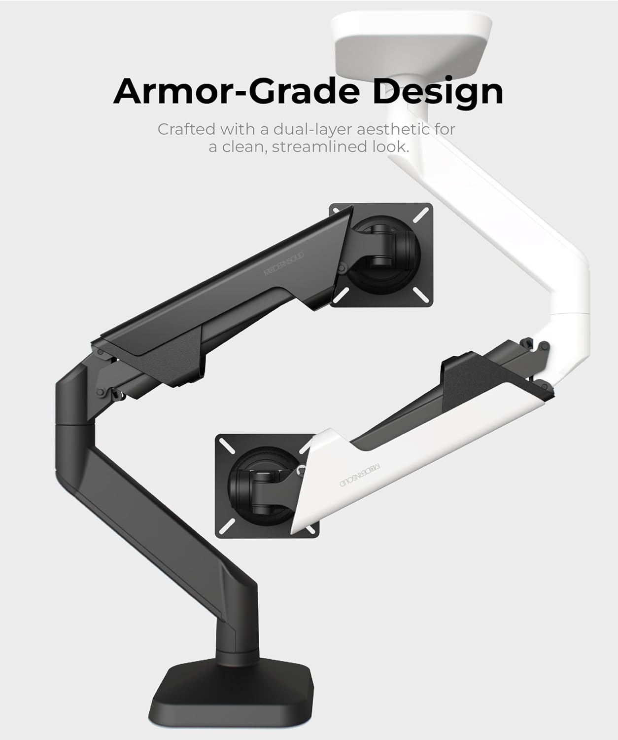 Heavy Duty Monitor Arm Desk Mount for 34 to 49 inch Ultrawide Curved Flat Monitors, Supports 14 to 38 lbs, Smooth Gas Spring Movement, VESA 75x75/100x100, Black, Classic
