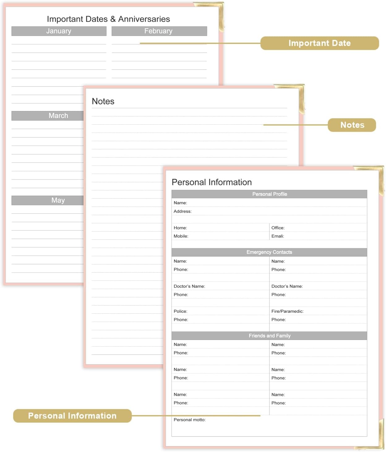Undated Daily Monthly Planner for 2025 2026 - A4 To Do List with Hourly Schedule, Hardcover Spiral Bound Daily Planner to Increase Focus, Stylish School/Office Supplies, 8.5" x 11", Pink