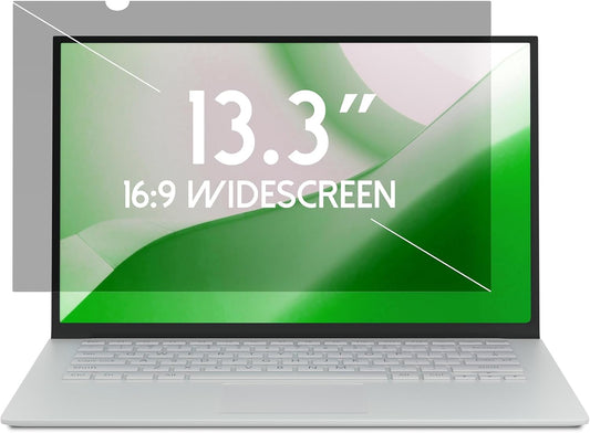 13.3 Inch Laptop Privacy Screen Shield for 16:9 Wide Display - Anti Glare Computer Privacy Screen Cover | Blue Light Blocking Screen Protector | Scratch Resistant UV Filter | Attachment Type