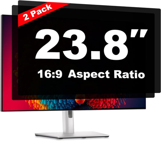 23.8 Inch Computer Privacy Screen Shield [2 Pack] for 16:9 Widescreen Desktop Monitor - Anti-Glare Blue Light Privacy Filter and Anti Spy Privacy Screen Protector Film