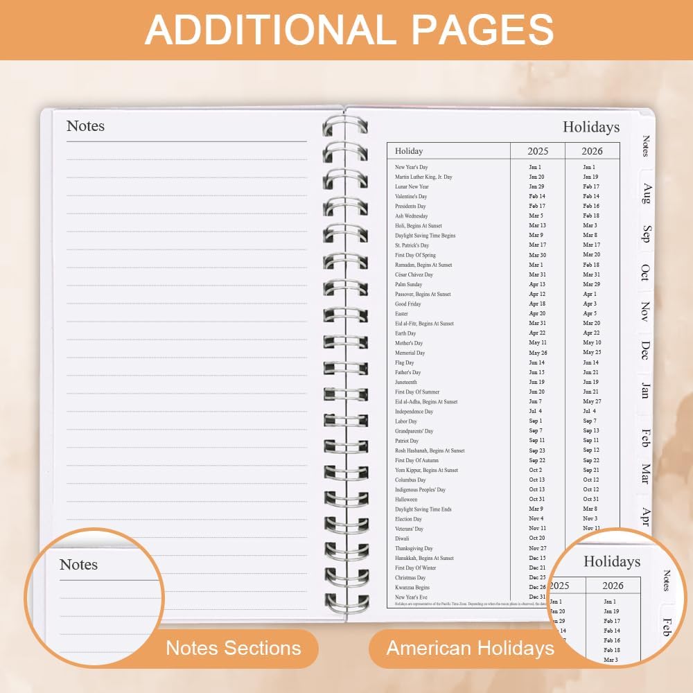 Pocket Planner 2025-2026, A6 Weekly Planner with Monthly Tabs, Run Jul 2025-Jun 2026, Elastic Closure, Twin-Wire Binding, Easy to Organize Your Daily Life, 3.75 x 6.75 In, 2025-2026 Pocket Planners