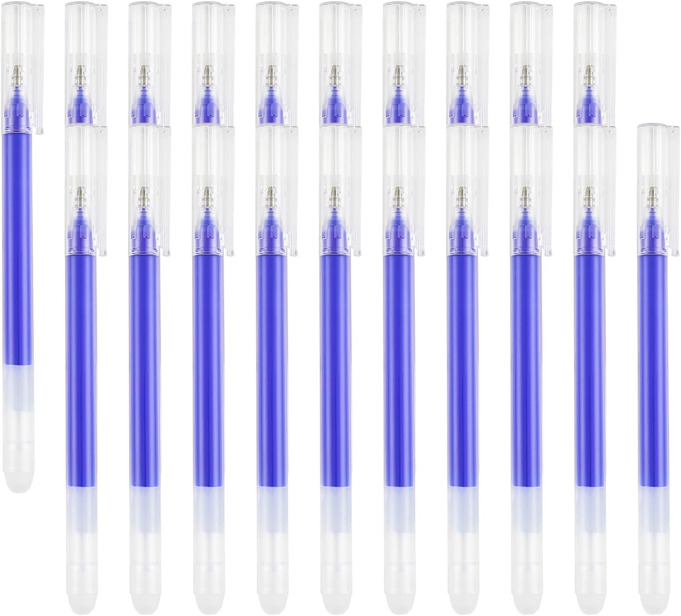Volcanics Erasable Gel Pens Blue Ink 20 Pack Erasable Gel Ink Pens with Caps, Smooth Writing, Erasable Pens for School, Office, Drawing, Journaling