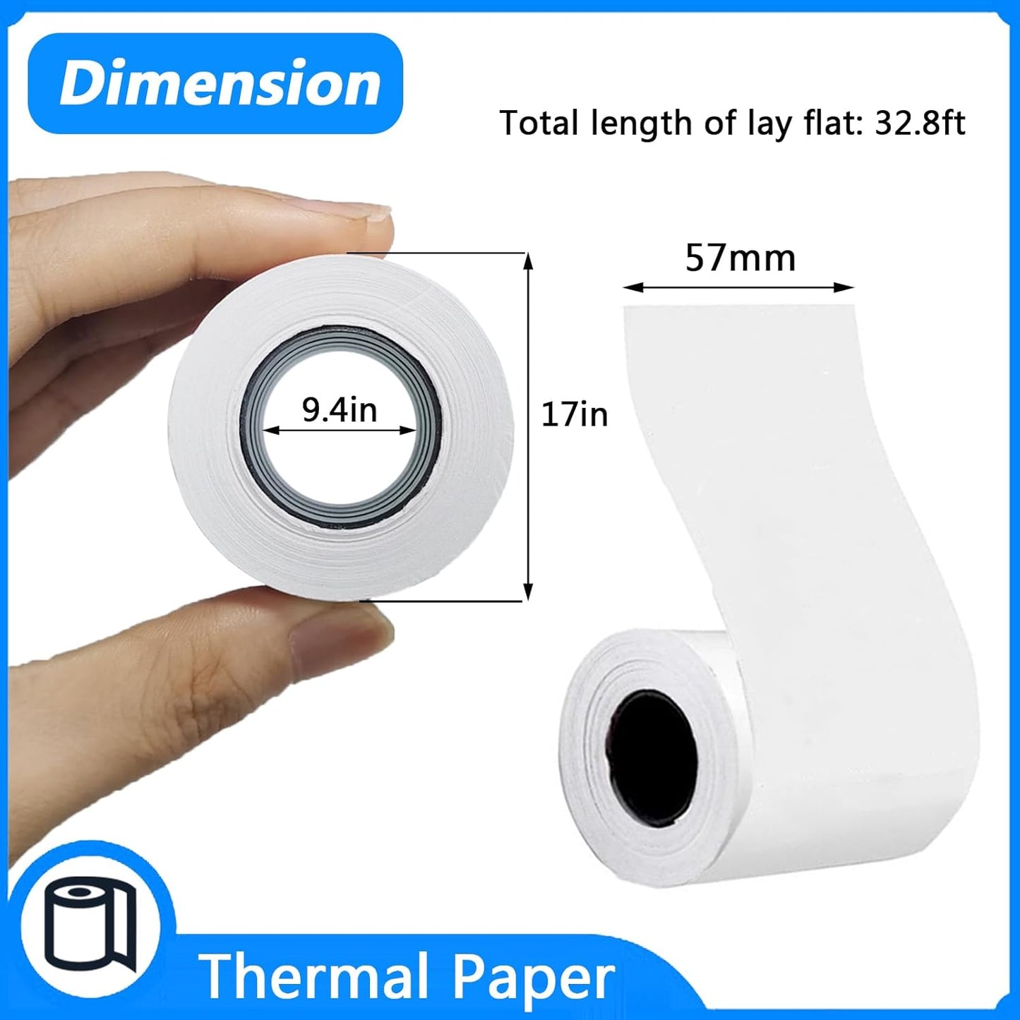 57mm Thermal Paper Cash Register POS Receipt Paper 2 1/4 for Thermal Printer to Take a Number Ticket 4 Rolls