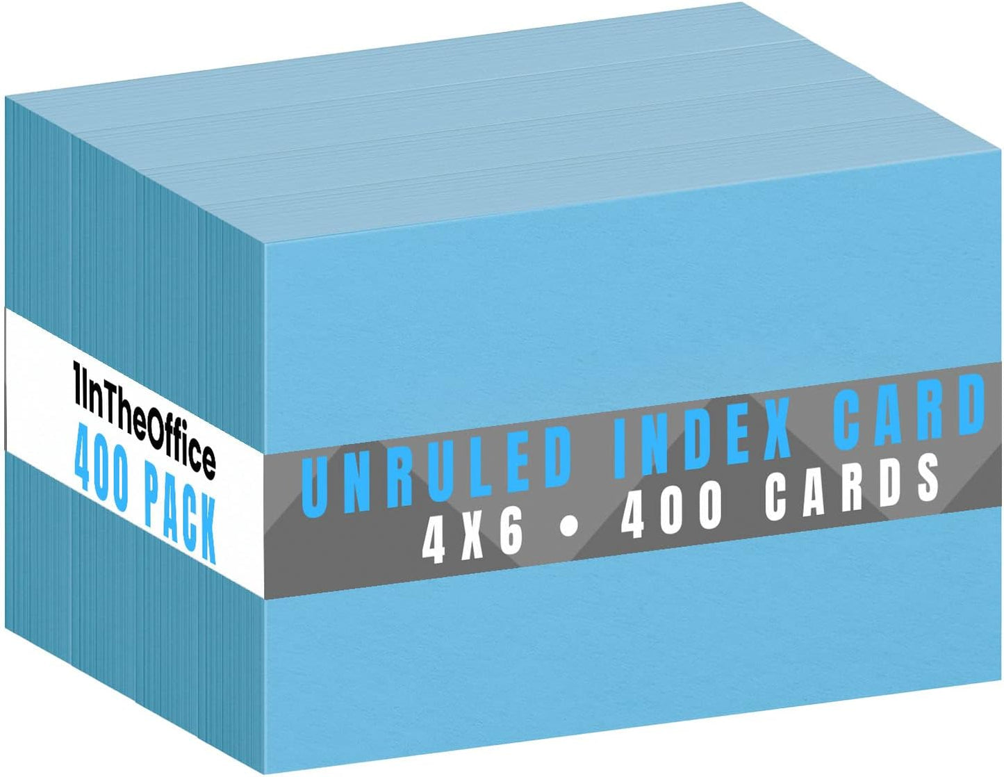 1InTheOffice Blue Blank Index Cards, 4x6, 400 Pack
