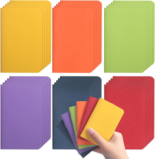 Lincia Bulk Pocket Notebook 2.5" x 4" Mini Notebooks First Day of School Small Wallet Notebooks Tiny Colored Purse Journals Lined Notepad for Kids Student Back to School Supplies(Bright Color,30 Pcs)