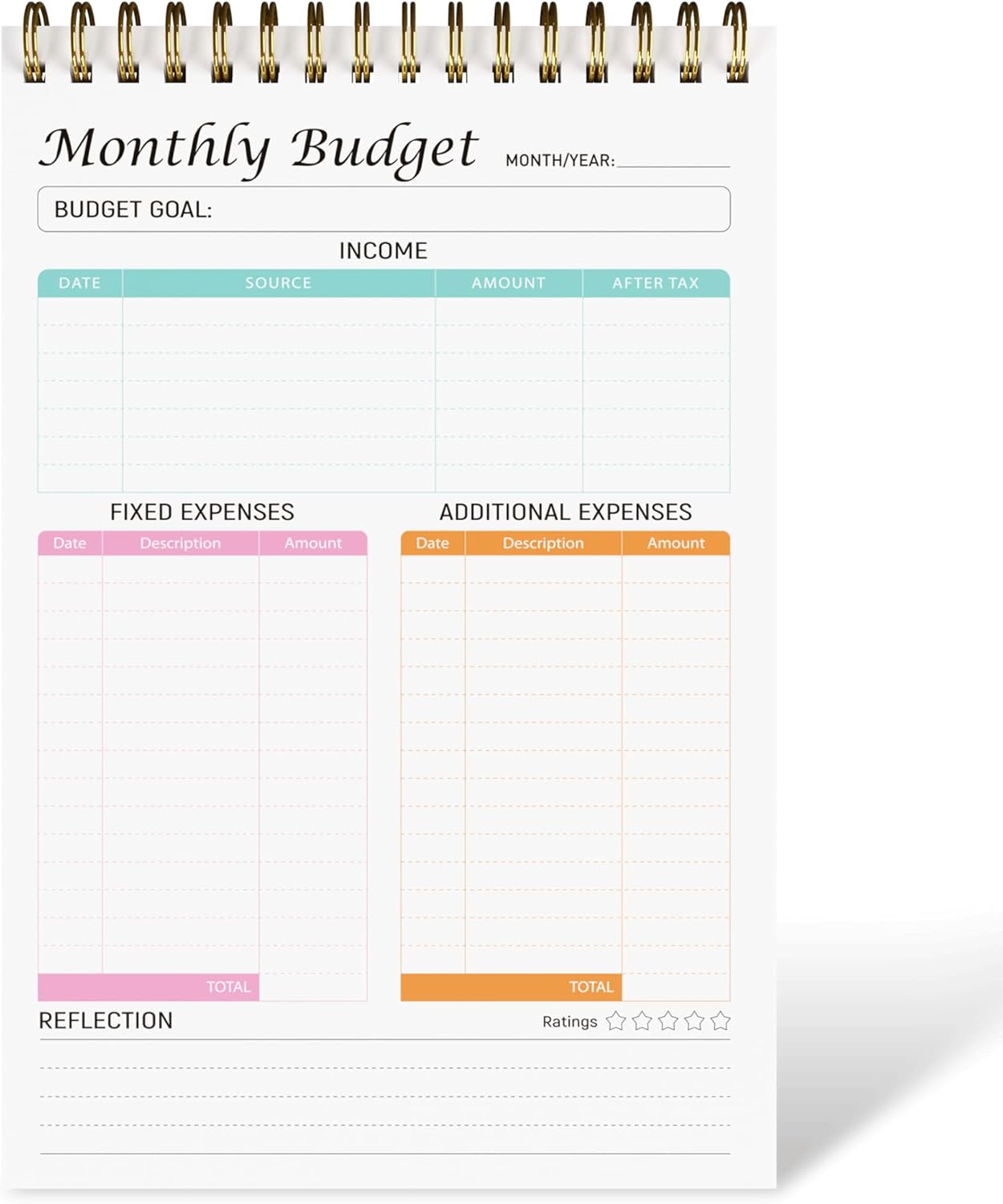 Monthly Budget Planner Notepad - Undated Expense Tracker Notebook. Monthly Budgeting Journal, Finance Planner & Accounts Book to Take Control of Your Money.A5(5.6 x 8.3inchs), 100gsm paper-Pink