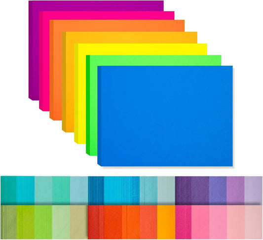 Index Cards 210-Count 4x6 Inch,178GSM Heavyweight Set of 7 Fluorescent Colors Paper Multicolor Study Cards