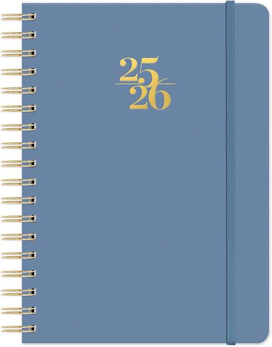 Orange Circle Studio Academic Planner 2025-2026, Amazon Exclusive, Blue Gray, Tri-Tab Planners, 17-Month Triple-Section, August 2025 to December 2026, 9.6" x 7", Weekly Monthly Planner Calendar for School or Work, Note Pages