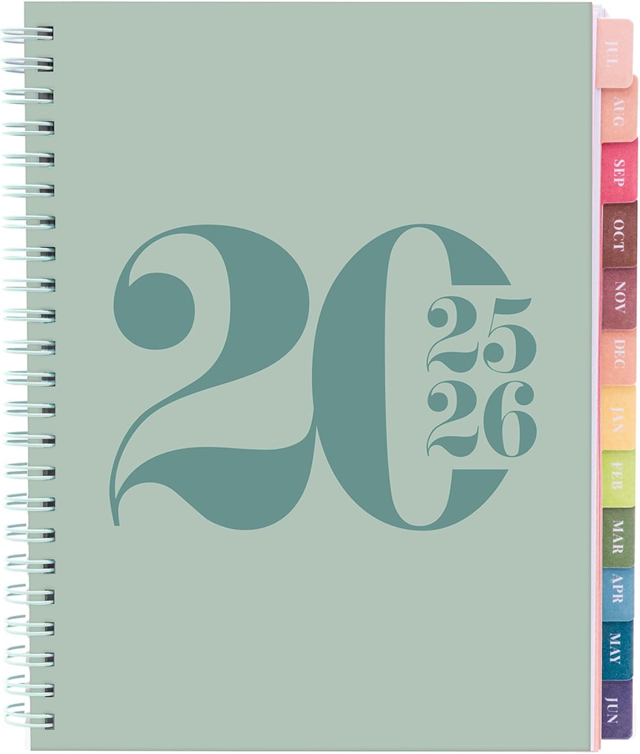 Rileys Academic Planner 2025-2026, Daily, Weekly & Monthly Planner, July 2025 - June 2026, Student Notes Pages, Twin-Wire Binding, Weekly Agenda for School & Work (8 x 6-Inches, Green, Typographic)
