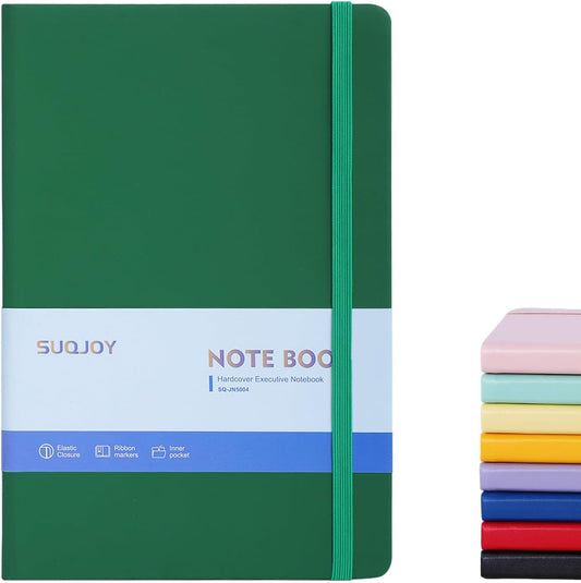 Lined Journal Notebooks, 160 Pages, 5.5x 8.2-Inch Journals for Women Men, Hardcover Notebook with 100 gsm Thick Paper, A5 Size College Ruled Notebook for Writing/Travel/Work (Green, 1 Pack)