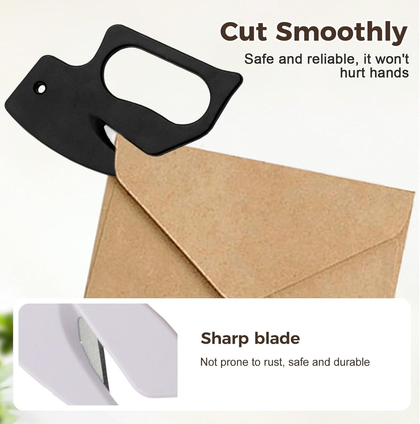 Envelope Opener, New Upgrade Envelope Opener Slitter with Concealed Blade, Envelope Opener for Office, Wrapping Paper Cutter Package Opener Tool (3 PCS)