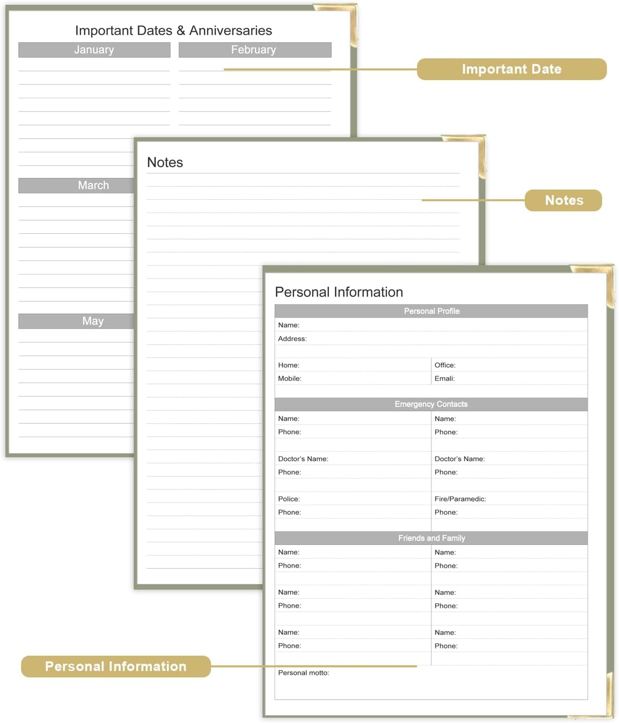 Undated Daily Monthly Planner for 2025 2026 - A4 To Do List with Hourly Schedule, Hardcover Spiral Bound Daily Planner to Increase Focus, Stylish School/Office Supplies, 8.5" x 11", Green