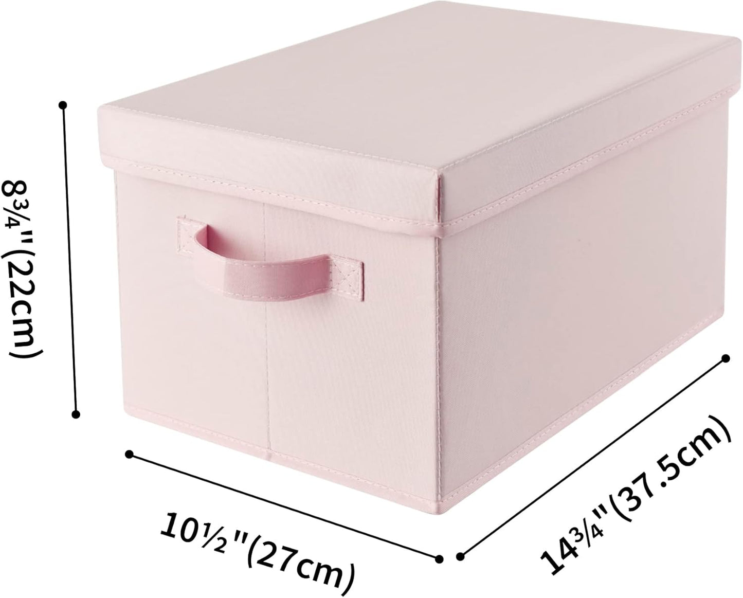 GRANNY SAYS Closet Storage Bins, Fabric Boxes with Lids, Shelf Baskets for Closet Organization, Stackable Storage Containers, Pink, 3-Pack