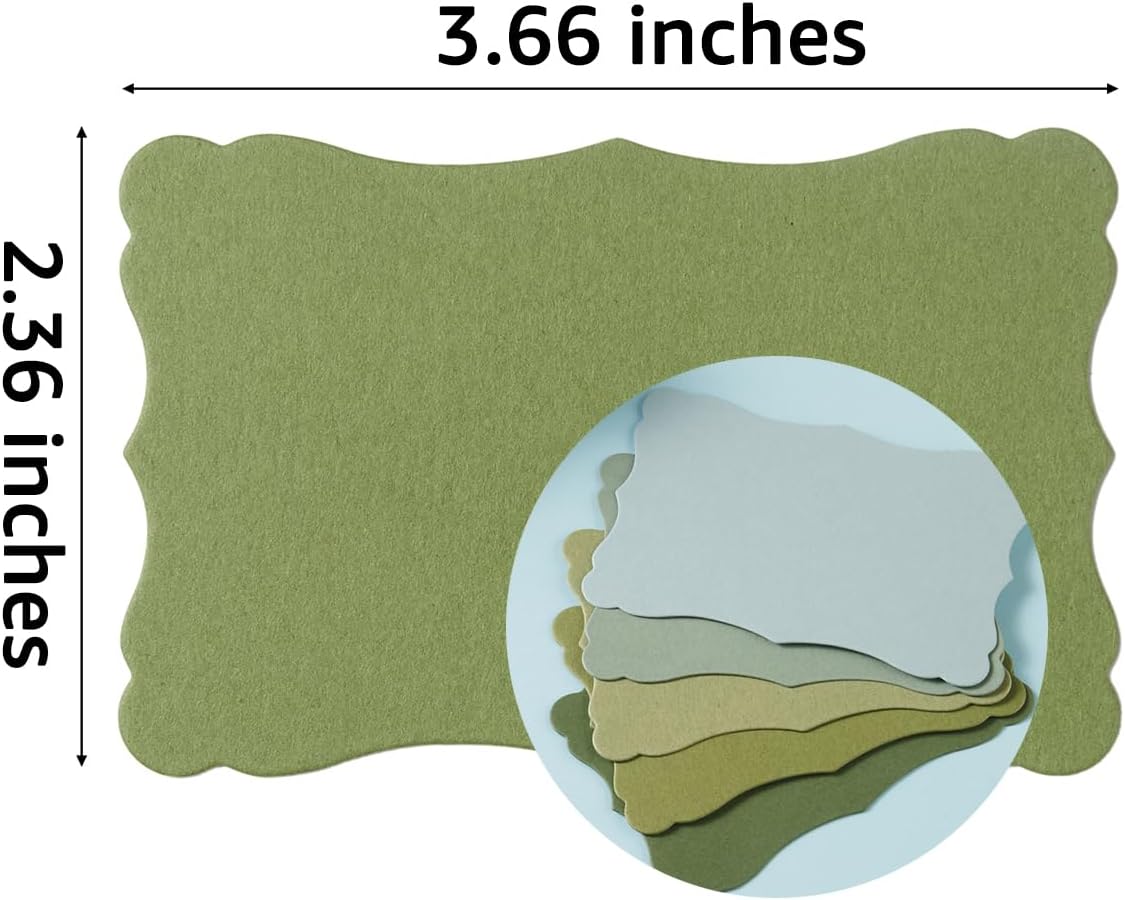 120 Pieces Small Mini Business Cards Vintage Assorted Colors Blank Note Gift for Business Cards, Gift (5 Green)