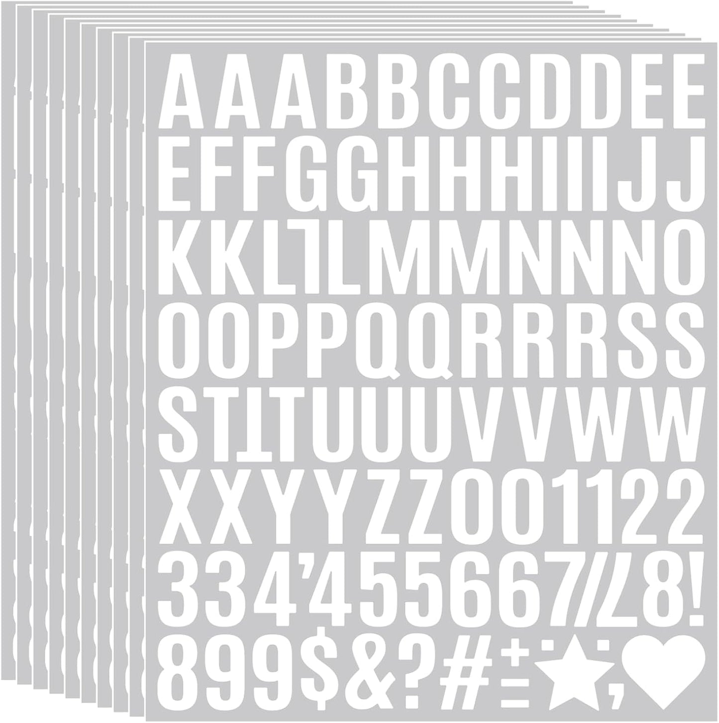 1960Pcs Waterproof 1" Vinyl Alphabet & Number Stickers - Self-Adhesive for Mailboxes, Windows, Doors, Signs, Vehicles & More, White