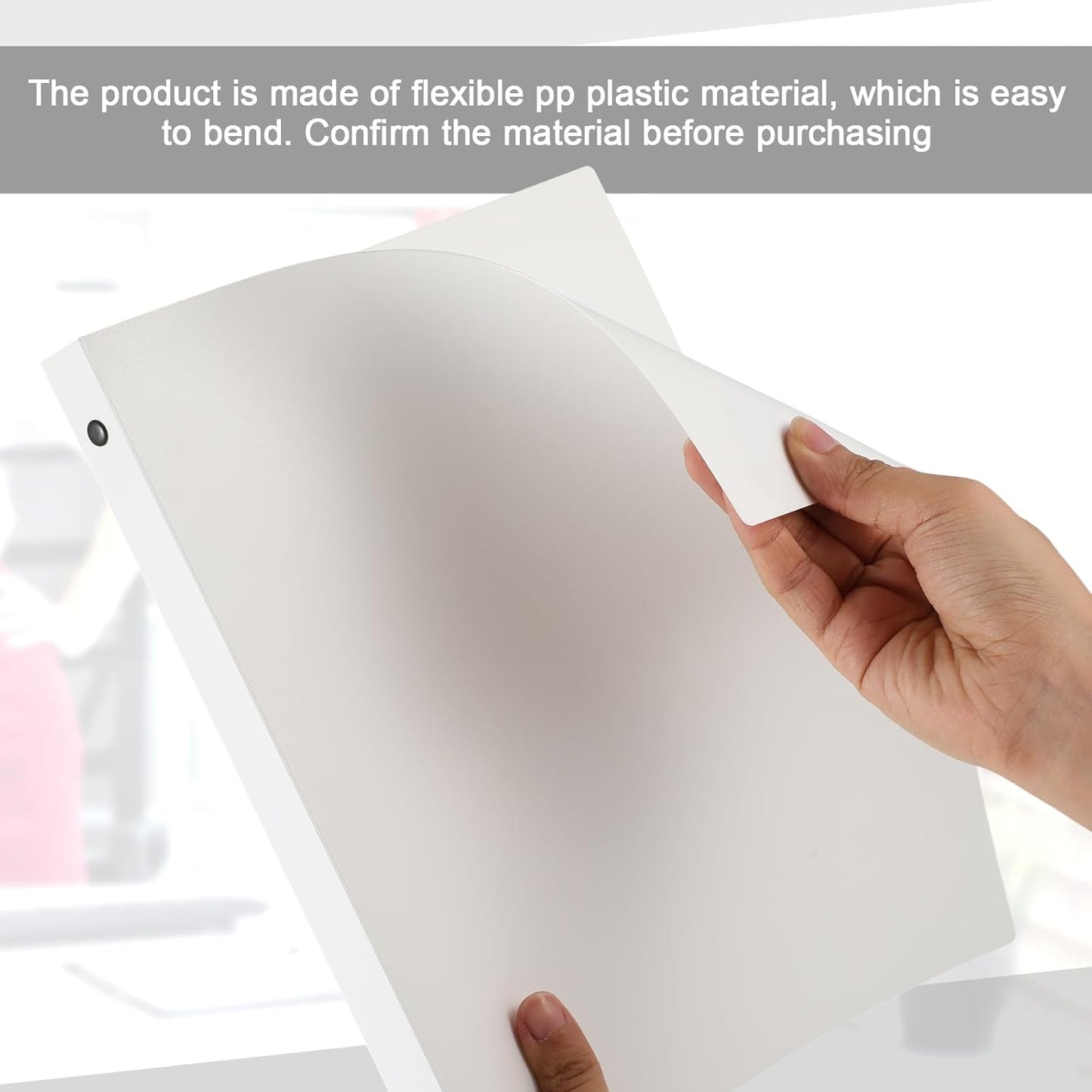 Henoyso 16 Pcs 3 Ring Binder 1/2'' Round Fits Letter Size 8. 5'' x 11'' Paper Plastic Flexible Binder Holds 100 Sheets with 1 Pockets Versatile Organizer for Office Home School (White)