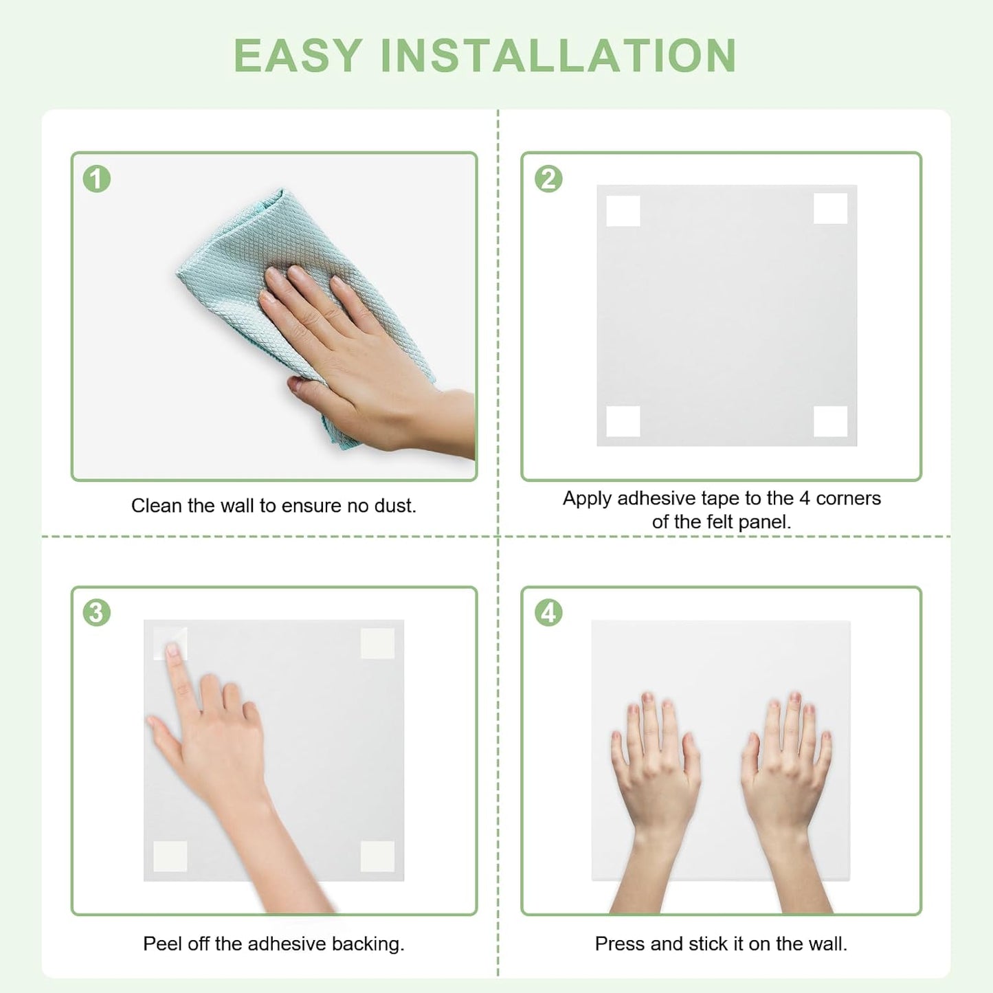 12-Pack Large Cork Board: 48x36 Inch Bulletin Board with 72 Damage-Free Pads & Push Pins for Office Home Wall, White Felt Alternative