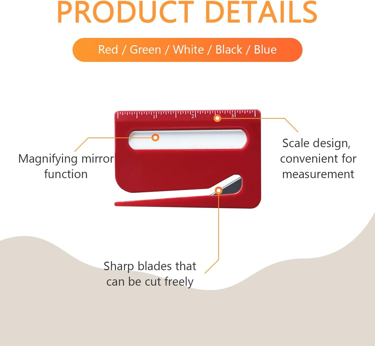 5Pcs Letter Opener Envelope Slitter,Mail Opener Tool,Envelope Opener Slitter,Envelope Opener for Office,Wrapping Paper Cutter with Hidden Blade, Package Opening Tool with Scale and Magnifying Glass