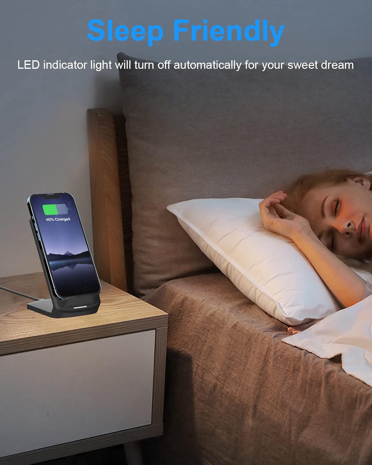 NANAMI Upgraded Fast Wireless Charger, Qi-Certified Wireless Charging Stand Compatible with Samsung Galaxy S25/S24/S23/S22/S21/S20 & Qi Phone Charger for iPhone 17/17 Air/16/16 Plus/16 Pro/15/14/13