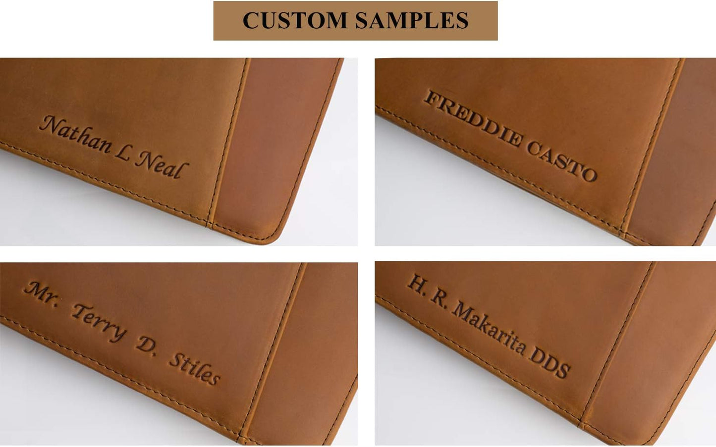 Personalized Leather Portfolio Padfolio for Men, Engraved Gifts for Father's Day for Husband from Wife, Customized Leather Gifts Present for Son/Dad, for Birthday, Brown