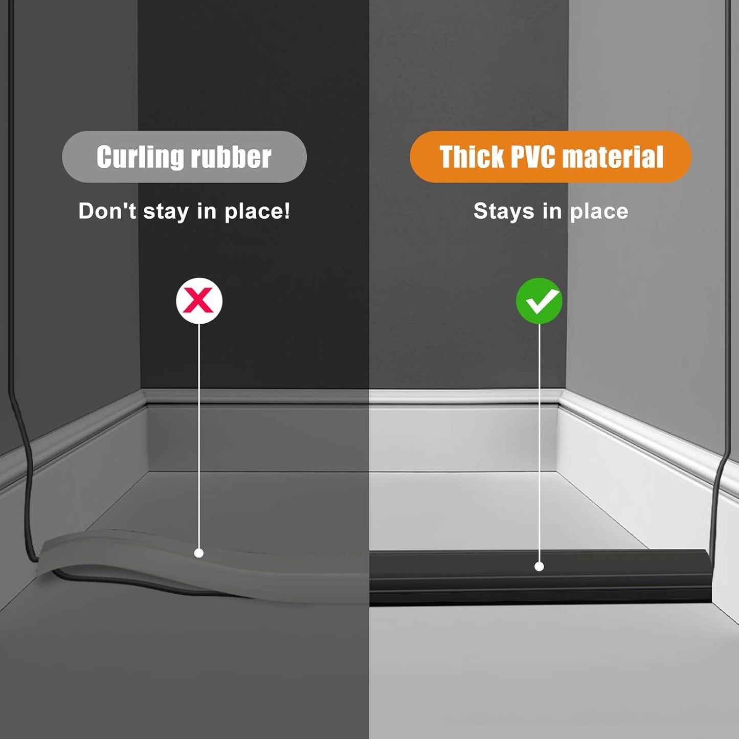 10 ft Cord Covers for Wires on Floor, Heavy Duty PVC Duct Floor Cord Cover, Floor Cable Cover Easy to Unroll Prevent Trip Hazard for Home Office or Outdoor Settings (Black)