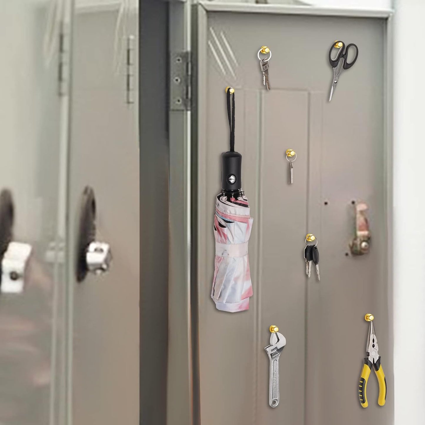 12 Pack Magnetic Push Pins, Gold Fridge Magnets, Whiteboard Magnets, Refrigerator Magnets Strong, Dry Erase Board Magnets for Fridge, Whiteboard, Office, Classroom, Kitchen, Map