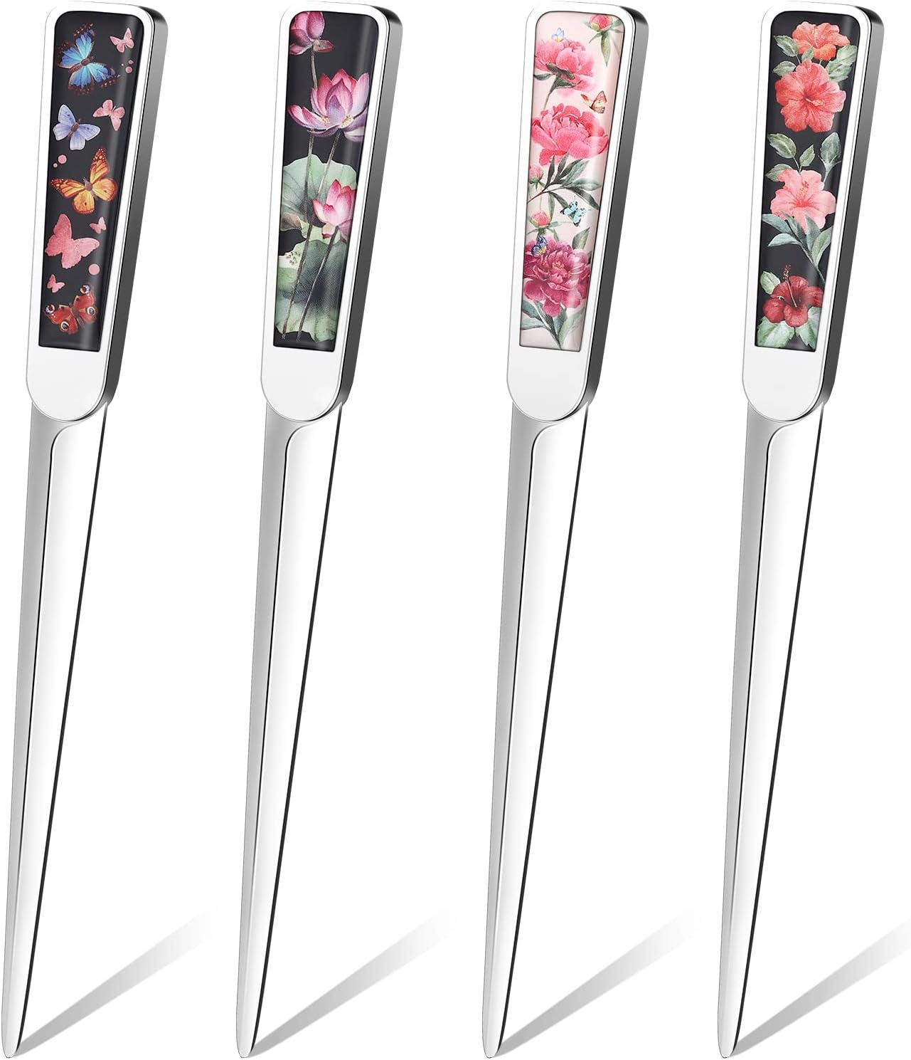 Chuangdi 4 Pieces Letter Opener Knife Stainless Steel Envelope Openers Lightweight Mail Opener Tool Slitters Letter Knives for Office Home School Supplies (Vintage Style)