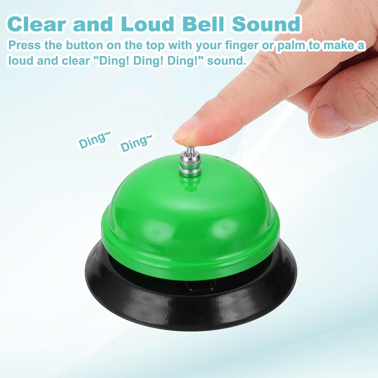 uxcell 2Pcs Desk Service Call Bell, 3.35 Inch Metal Dinner Service Bell Ring for Hotel Restaurant Reception Area and Wedding Party Events, Green
