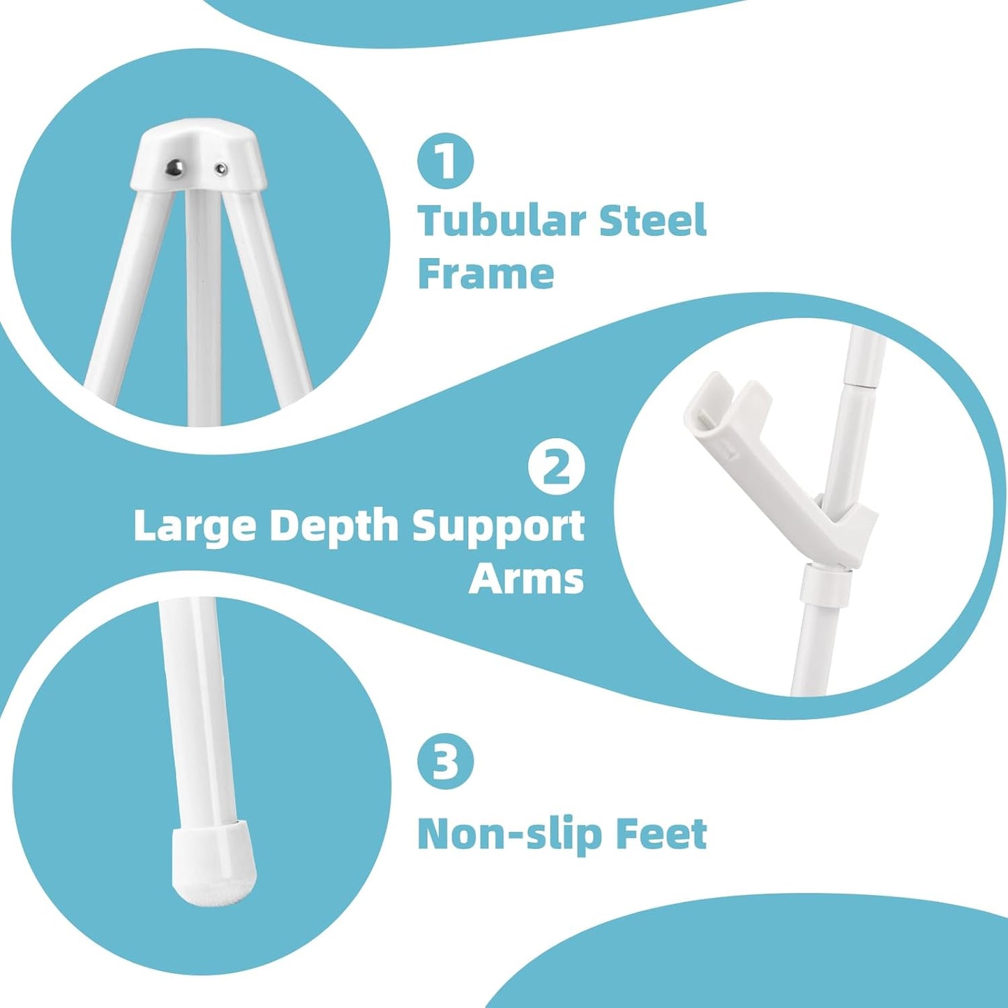 1PCS White Easel Stand for Sign, 66 Inches Lightweight Adjustable Art Poster Board Stand for Display Wedding Welcome Sign, Metal Easel Stand for Painting with Portable Bag