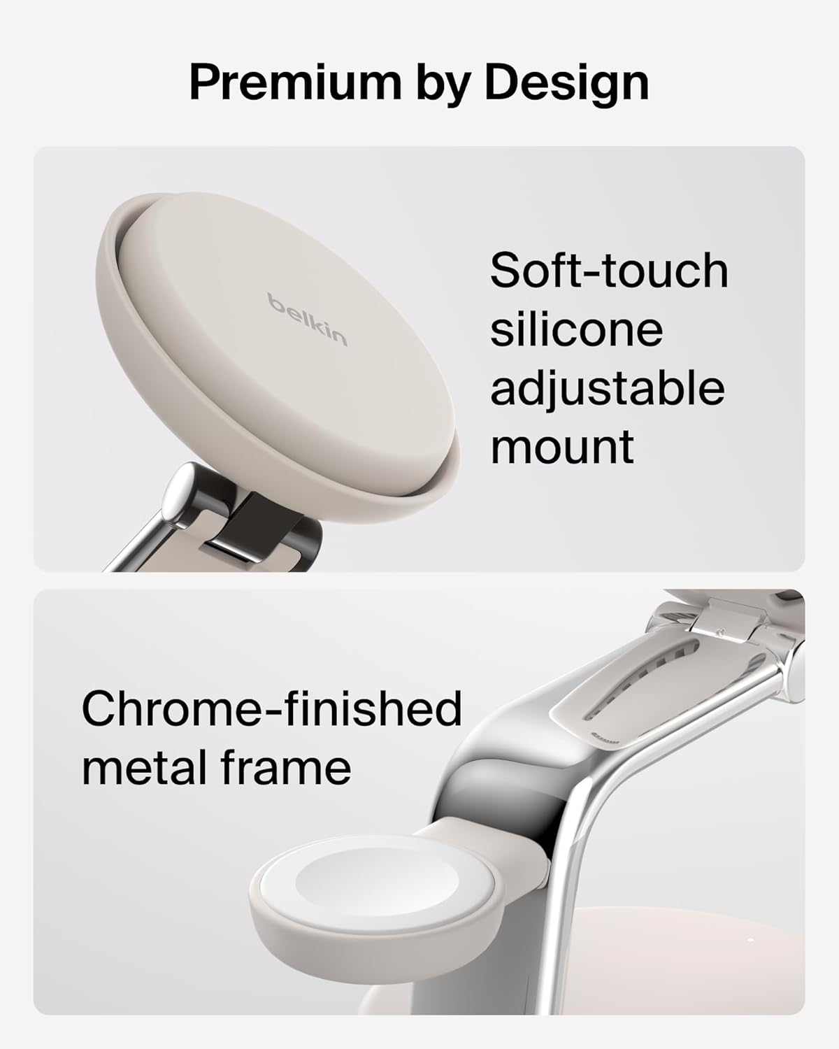 Belkin MagSafe Charger Compatible, 3-in-1 Charging Station, Qi2.2 25W w/Cooling Fan (On/Off Control) Magnetic Wireless Charger for iPhone 17, Apple Watch, AirPods, Pixel 10 (45W Adapter Included)