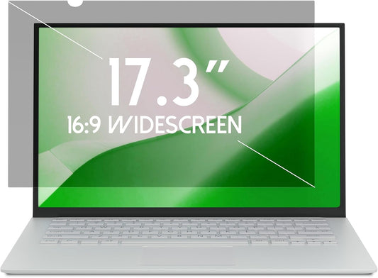 17.3 Inch Laptop Privacy Screen Shield for 16:9 Wide Display - Anti Glare Computer Privacy Screen Cover | Blue Light Blocking Screen Protector | Scratch Resistant UV Filter | Attachment Type
