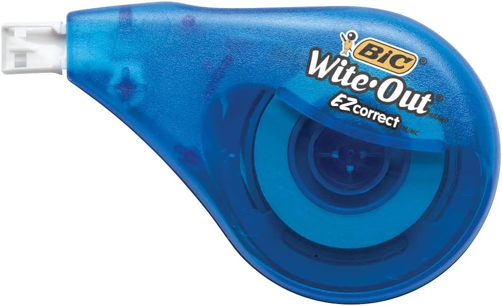 BIC Wite-Out Brand EZ Correct Correction Tape, 39.3 Feet, 10-Count Pack of white Correction Tape, Fast, Clean and Easy to Use Tear-Resistant Tape Office or School Supplies