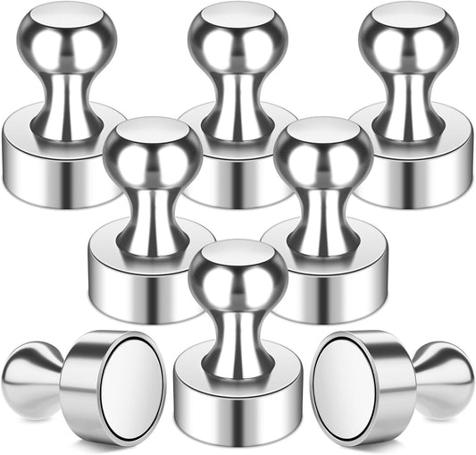 Grtard 8 Pack Magnetic Push Pins, Fridge Magnets for Whiteboard, Whiteboard Magnets Refrigerator Magnets, Small and Strong Push Pin Magnet for Office, School, Locker, and Map Magnet