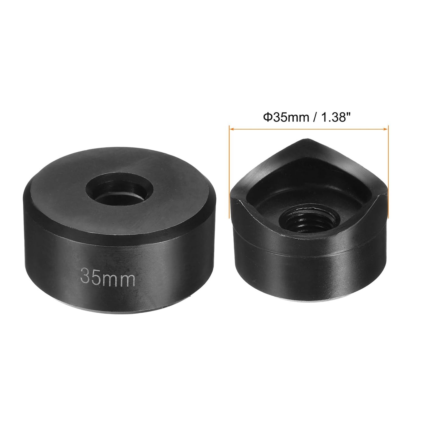 HARFINGTON Sheet Metal Punch Hole Punch 35mm Bearing Steel Precise Cutting Manual Knockout Punch Kit for Metal Steel Plate Sink Stainless Steel, Black