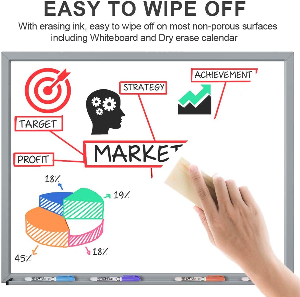 Volcanics Dry Erase Markers Bulk Pack of 60 Low Odor Fine Whiteboard Markers Pens, 10 Assorted Colors for Whiteboard Dry Erase Calendar