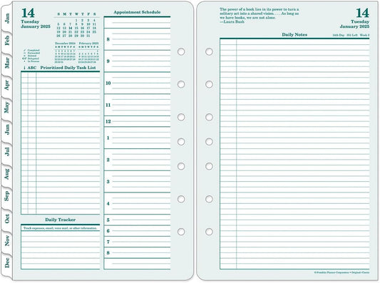 FranklinCovey - Original Two Page Per Day Ring-Bound Planner (Classic, Jan 2025 - Dec 2025)