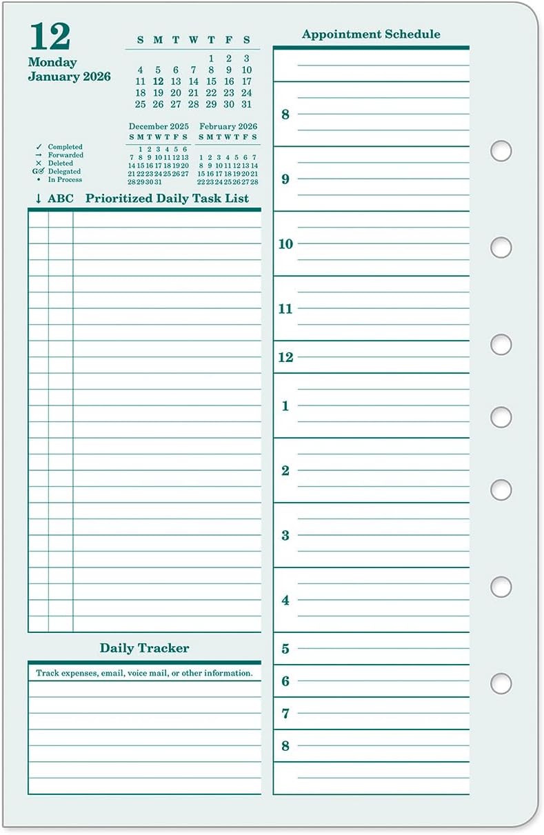 FranklinCovey - Original Two Page Per Day Ring-Bound Planner (Jan 2026 - Dec 2026, Classic)