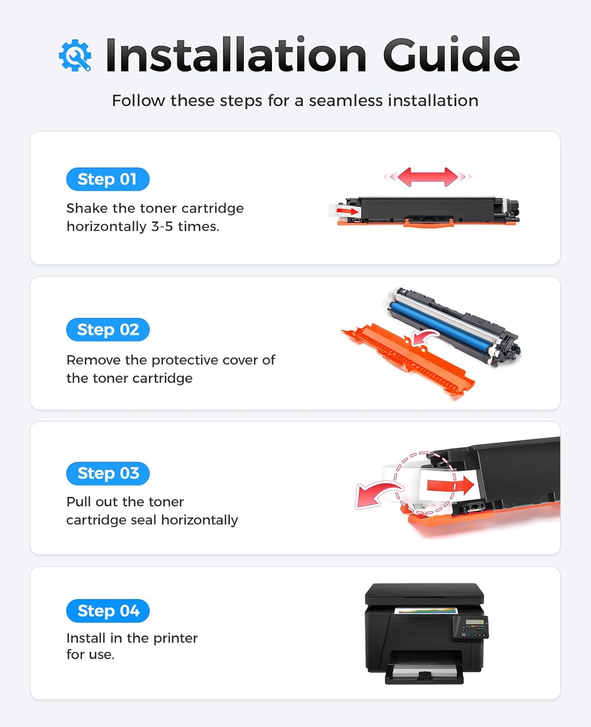 130A Toner Cartridge Set 4-Pack High Yield Replacement for HP 130A CF350A CF351A CF352A CF353A Compatible with HP Color Laserjet Pro MFP M176n M177fw Printer Ink M176 M177（Black Cyan Yellow Magenta）