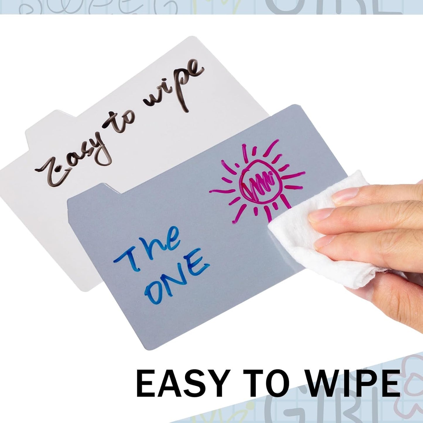 Harloon 52 Pcs Dry Erase Index Card Guide Set Include 50 Index Card Dividers 2 Number Alphabet Sticker with Tabs Photo Dividers for Office Business Back to School Supplies(3 x 5 Inch,Morandi)