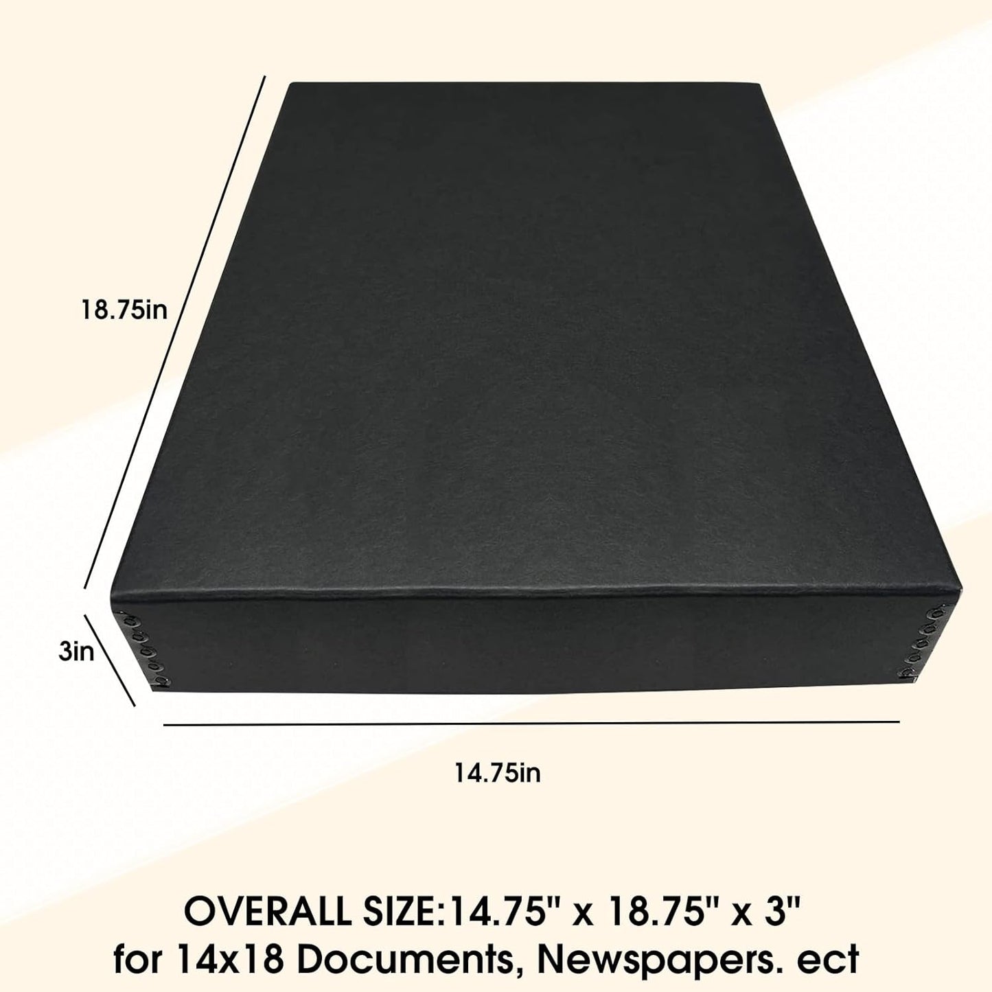 Golden State Art, Acid-Free Archival 14x18 Inches Metal Edge Drop Front Museum Photo Storage Box, Preserve Documents, Prints, Pictures, Photographs, Arts And Crafts, Black