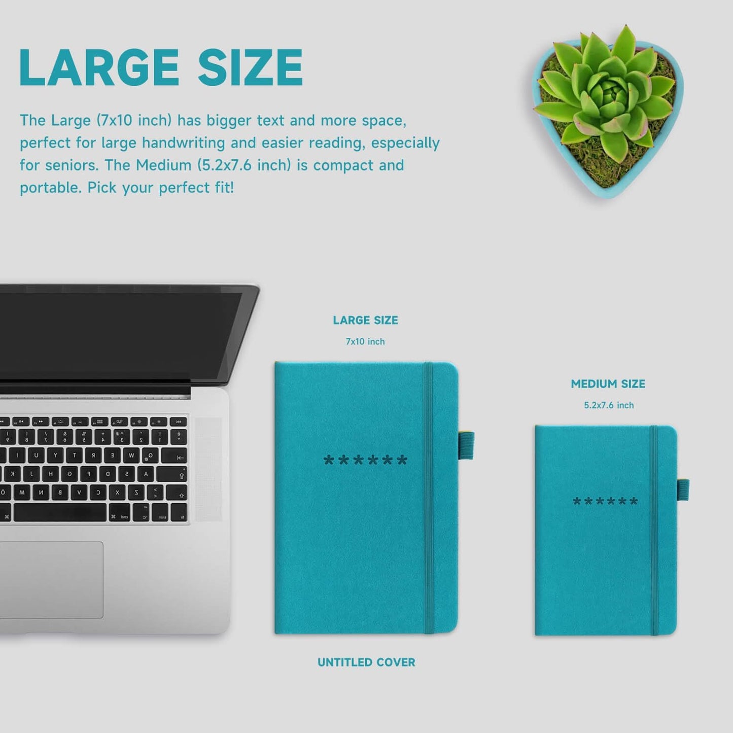 Password Book with Alphabetical Tabs – Hardcover Internet Address & Password Organizer – Password Keeper Notebook for Computer & Website – 7 x 10" Log-in Password Journal w/Thick Paper (Turquoise)