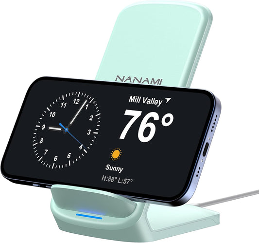 NANAMI Upgraded Fast Wireless Charger,Qi-Certified Wireless Charging Stand for Samsung Galaxy S24/S23/S22/S21/S20/S10/S9/Note 20 & Qi Phone Charger for iPhone 16/16 Plus/16 Pro/16 Pro Max/15/14/13/12