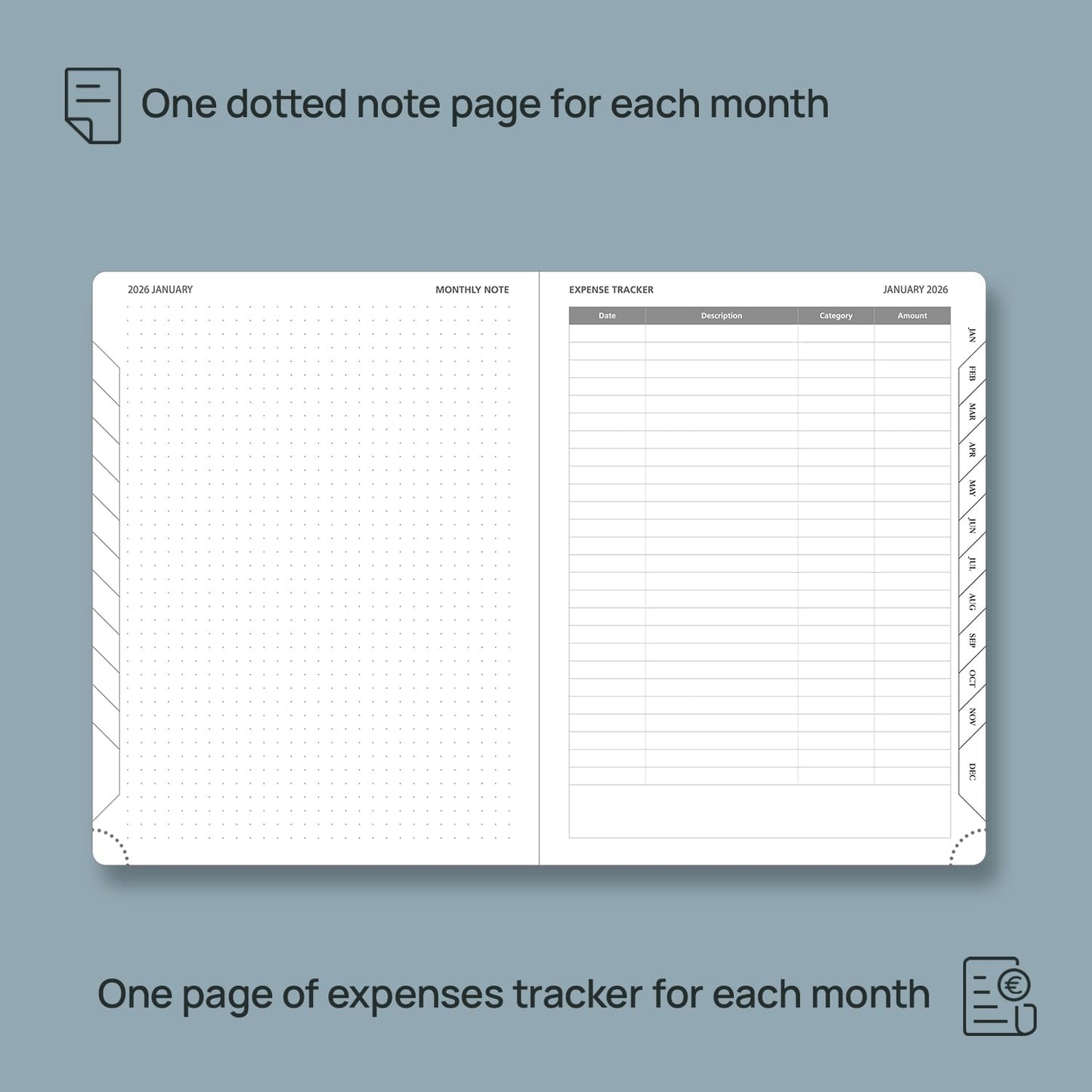 POPRUN Monthly Planner 2026-2027 (Medium- 6.5'' x 8.5'' Soft Cover), 18-Month Calendar Book (Jan.2026 - Jun. 2027), Calendar Planner with Monthly Tabs & Pocket, 100 GSM Paper - Burgundy