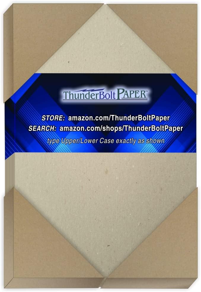 100 Sheets Chipboard 46pt (Point) 4.25 X 5.5 Inches Medium Weight One Fourth Letter Size .046 Caliper Thickness Cardboard Craft and Packing Brown Kraft Paper Board