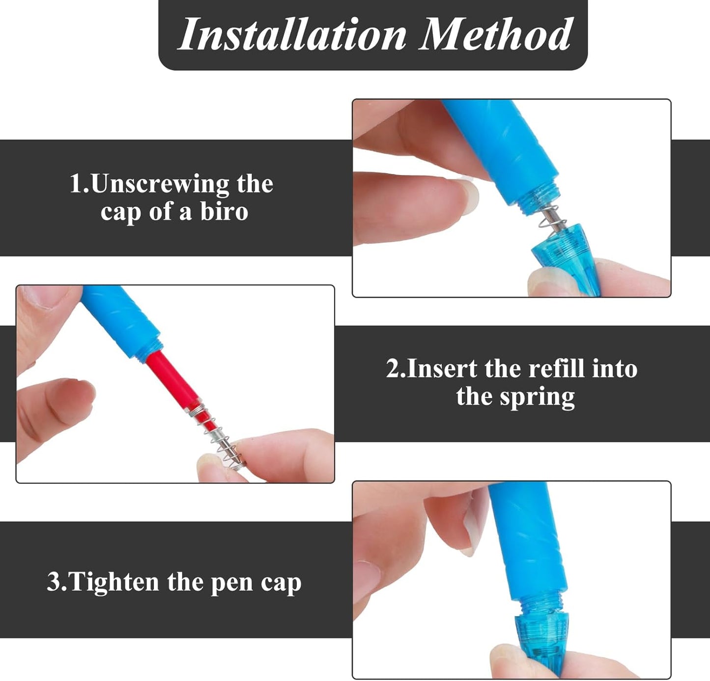 0.7 mm Erasable Gel Ink Pen Refills Compatible with Frixion Friction, Smooth Writing Multicolor Retractable Fine Point Pen Refill for School Office Home Art (Blue &Black &Red, 24)