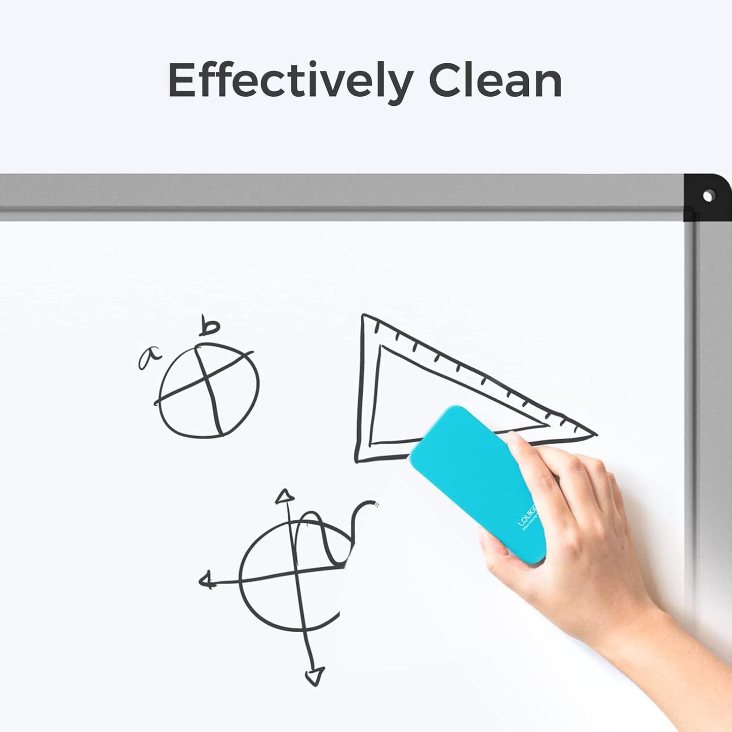loukin 2 Pack Magnetic Dry Erase Eraser, Whiteboard Eraser, Glass Board Remover, 3.4 fl oz Whiteboard Cleaner * 2 Included, for Classroom, Home and Office Use (Blue)