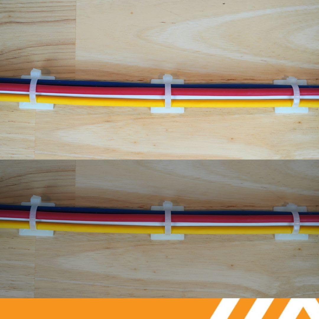 GTSE 100 Pack Of White/Clear Screw Mounts, Zip Ties Up To 0.2" Wide, Saddle Type Zip Tie Anchors