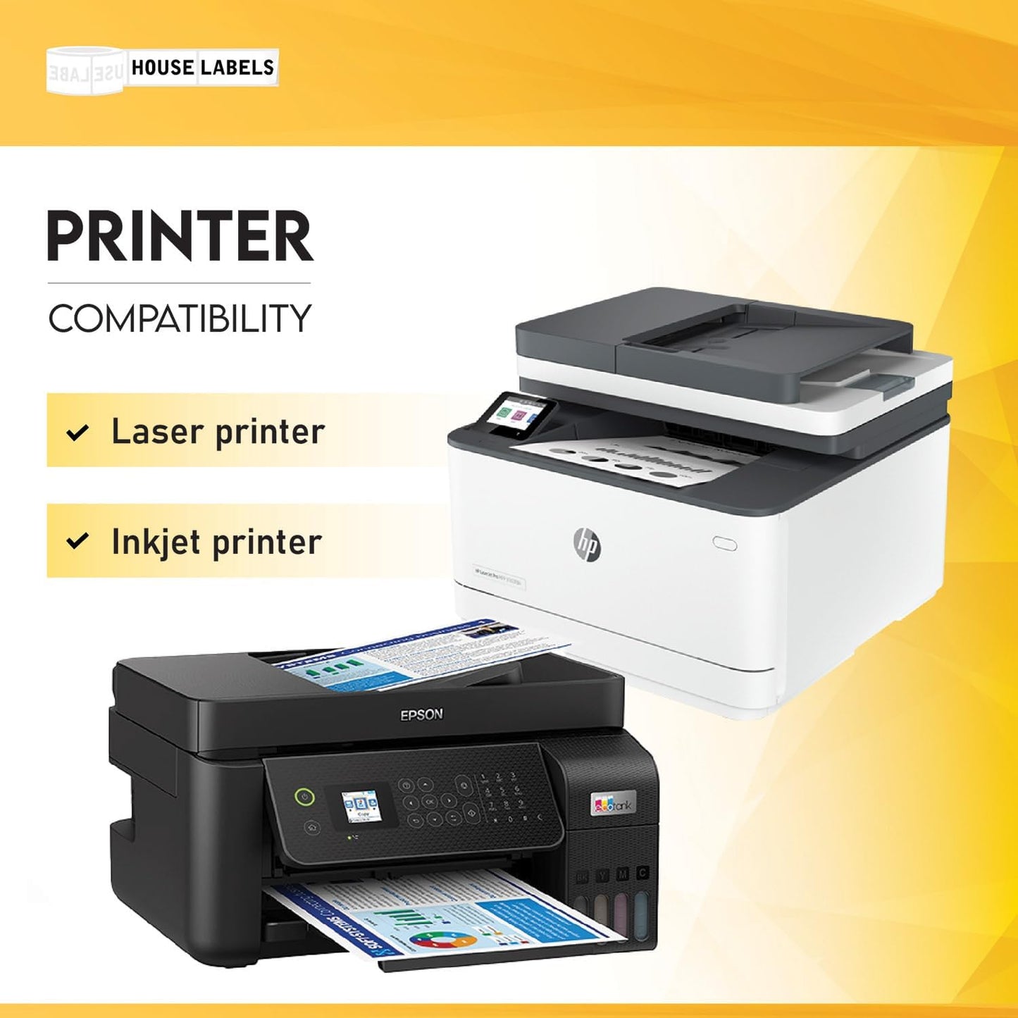 HOUSELABELS 1-up (Full Sheet) Multipurpose Labels (8-1/2" x 11") for Laser and Inkjet Printers, 400 Sheets